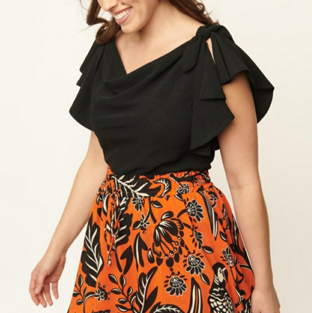Black Ruffle Top